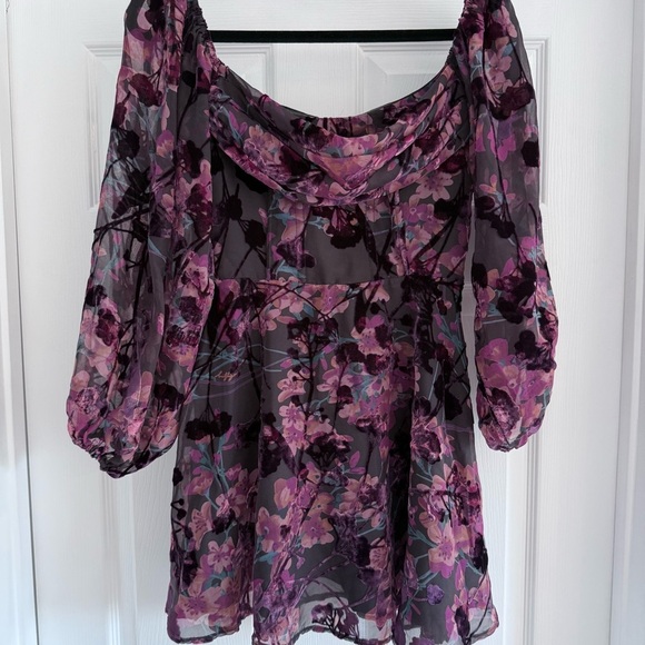 NWT SHOWPO Jessel Mini Dress Long Sleeve Cowl Corset in Burnt Out Floral 4 - Picture 6 of 16
